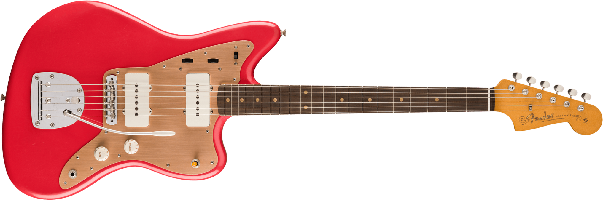 Fender Jazzmaster 50s Road Worn Vintera 2 Mex 2s Trem Rw - Fiesta Red - Guitarra electrica retro rock - Main picture