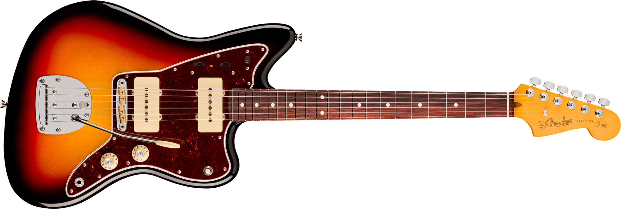 Fender Jazzmaster American Professional 2026 Trem 2s Rw - 3-color Sunburst - Guitarra electrica retro rock - Main picture