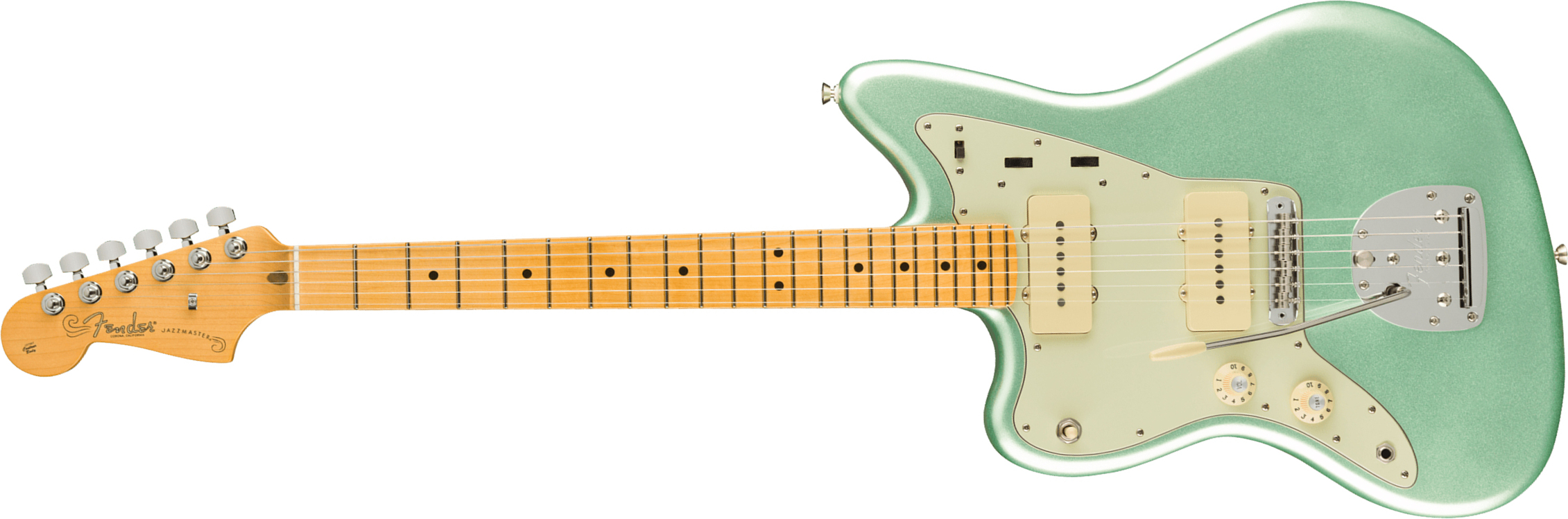 Fender Jazzmaster American Professional Ii Lh Gaucher Usa Mn - Mystic Surf Green - Guitarra electrica para zurdos - Main picture
