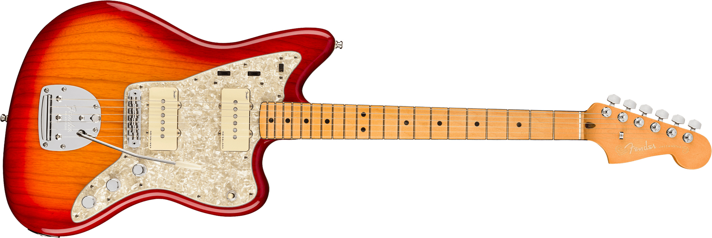 Fender Jazzmaster American Ultra 2019 Usa Mn - Plasma Red Burst - Guitarra electrica retro rock - Main picture