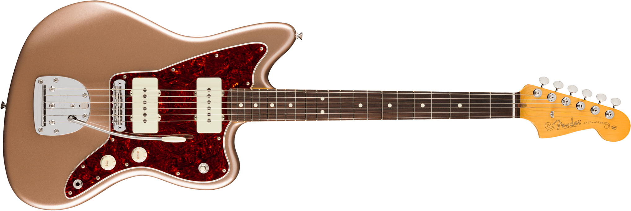 Fender Jazzmaster Classic American Pro Usa 2s Trem Rw - Faded Firemist Gold - Guitarra electrica retro rock - Main picture