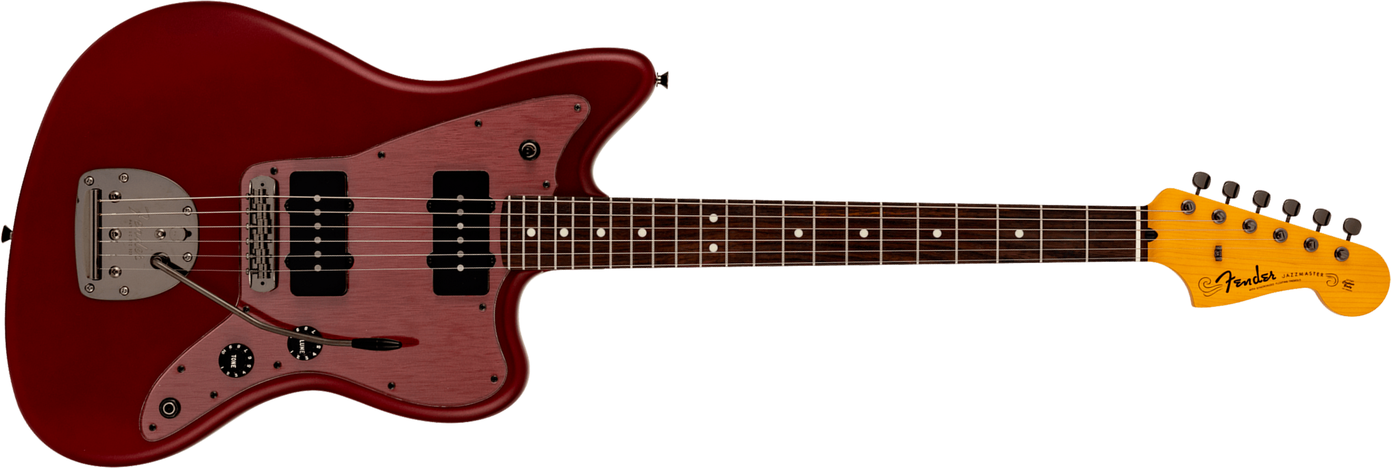 Fender Jazzmaster Hybrid Ii Mij Ltd Jap 2s Trem Rw - Matte Inferno Red - Guitarra electrica retro rock - Main picture