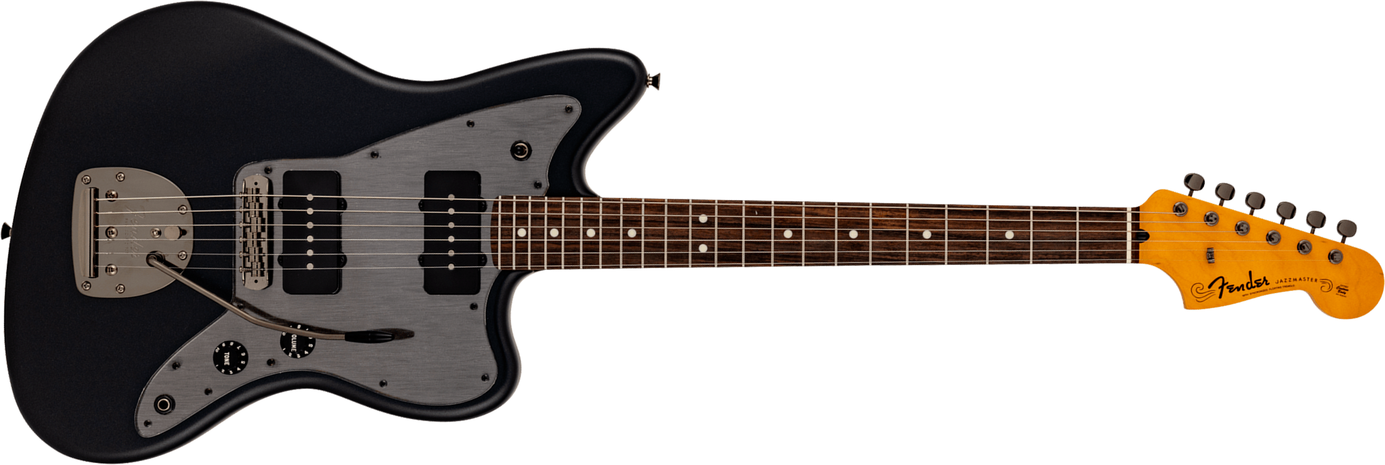 Fender Jazzmaster Hybrid Ii Mij Ltd Jap 2s Trem Rw - Matte Phantom Black - Guitarra electrica retro rock - Main picture