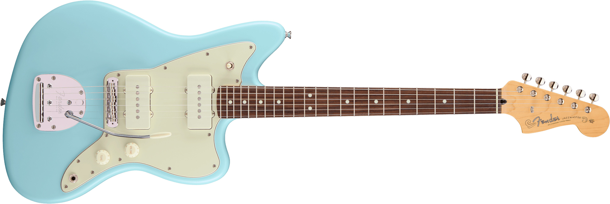 Fender Jazzmaster Hybrid Ii Mij Ltd Jap 2s Trem Rw - Daphne Blue - Guitarra electrica retro rock - Main picture