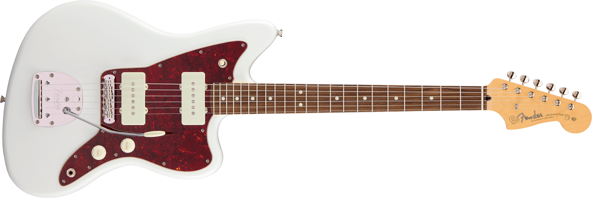 Fender Jazzmaster Hybrid Ii Mij Ltd Jap 2s Trem Rw - Satin Arctic White - Guitarra electrica retro rock - Main picture