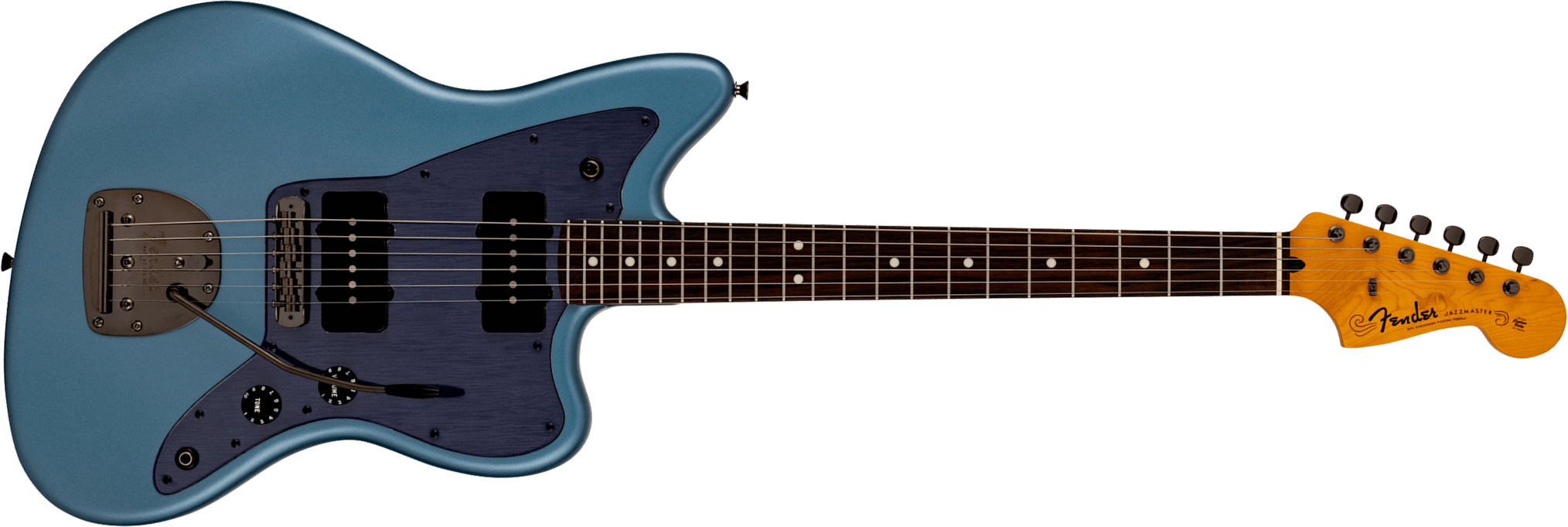Fender Jazzmaster Hybrid Ii Mij Ltd Jap 2s Trem Rw - Matte Aero Blue Satin Metallic - Guitarra electrica retro rock - Main picture