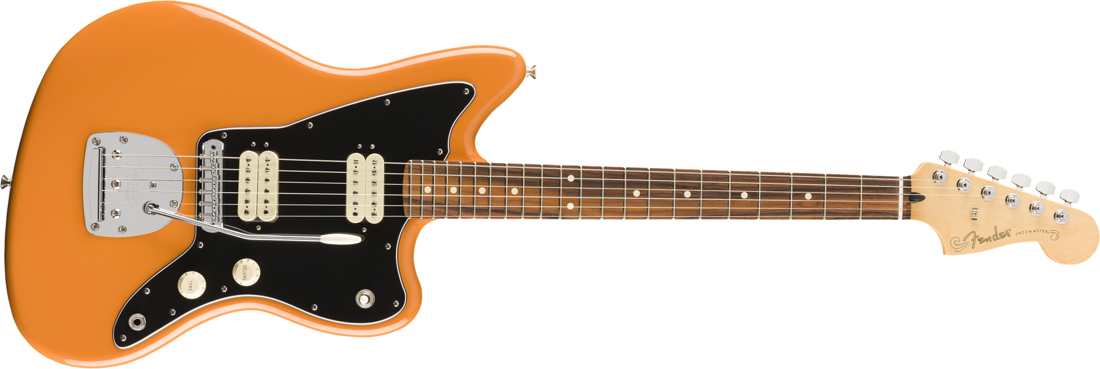 Fender Jazzmaster Player Mex Hh Pf - Capri Orange - Guitarra electrica retro rock - Main picture