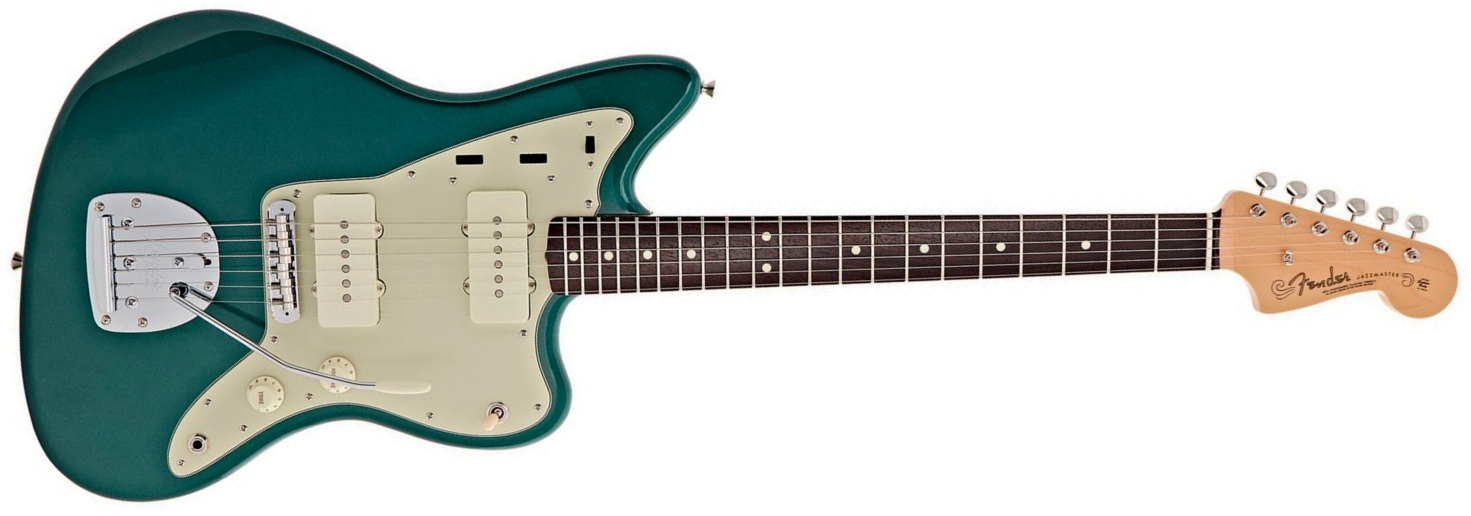 Fender Jazzmaster Traditional Ii 60s Mij Trem 2s Rw - Sherwood Green Metallic - Guitarra electrica retro rock - Main picture