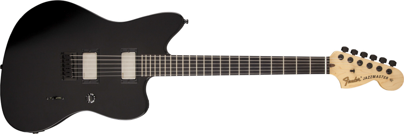 Fender Jim Root Jazzmaster Usa 2h Emg Ht Eb - Flat Black - Guitarra electrica retro rock - Main picture