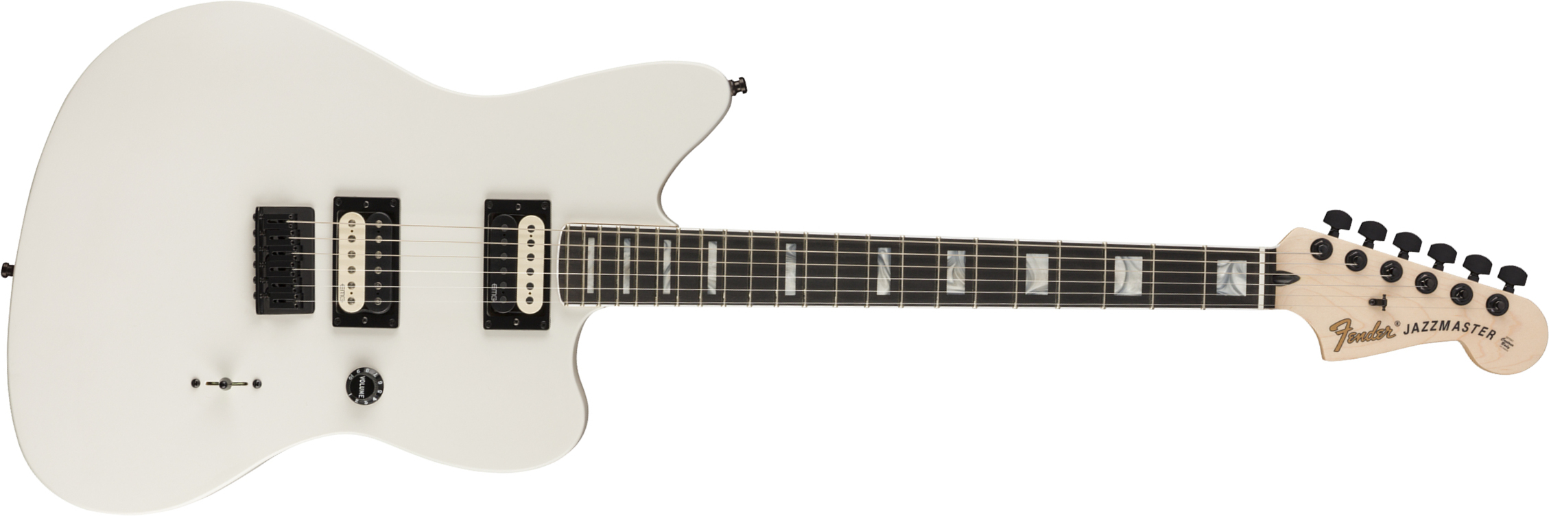 Fender Jim Root Jazzmaster V4 Mex Signature Hh Emg Ht Eb - Artic White - Guitarra electrica retro rock - Main picture