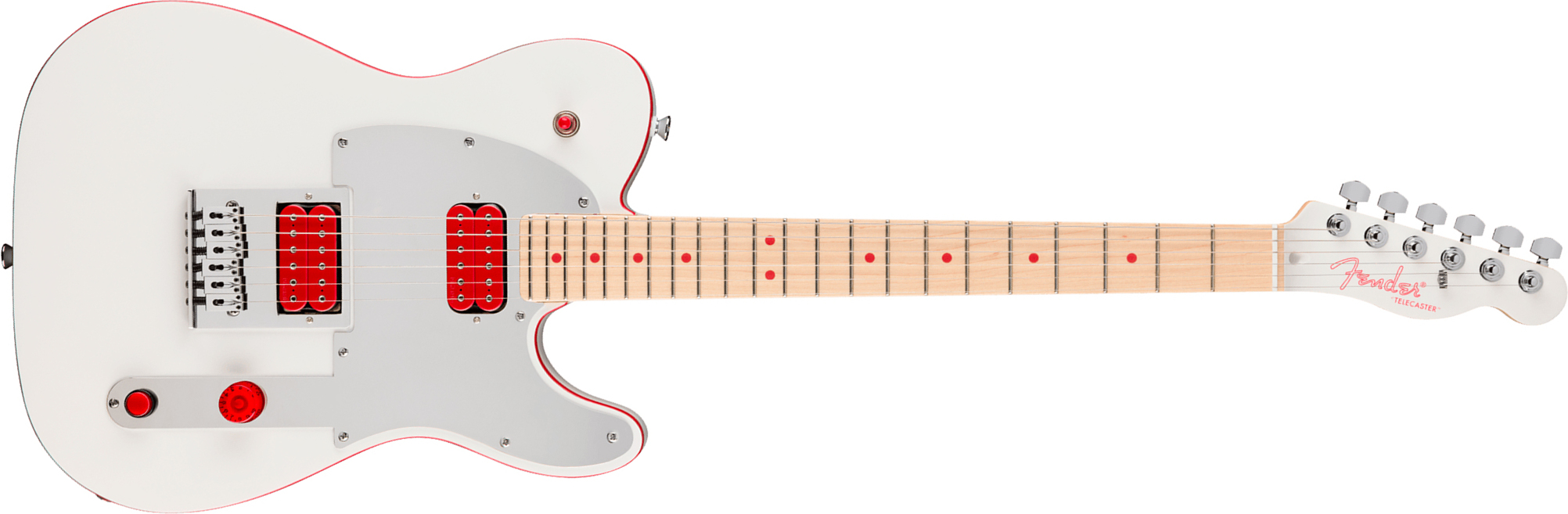 Fender John Five Tele Ghost Signature Ind 2h Dimarzio Ht Mn - White - Guitarra eléctrica de autor - Main picture