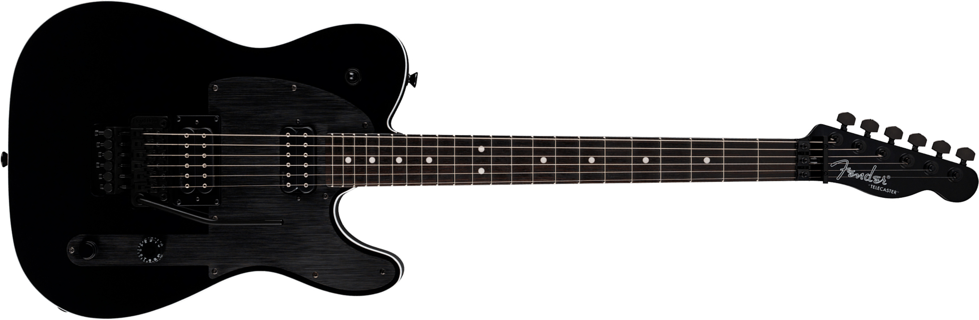 Fender John Five Tele Phantom Signature Ind 2h Dimarzio Fr Eb - Black - Guitarra eléctrica de autor - Main picture