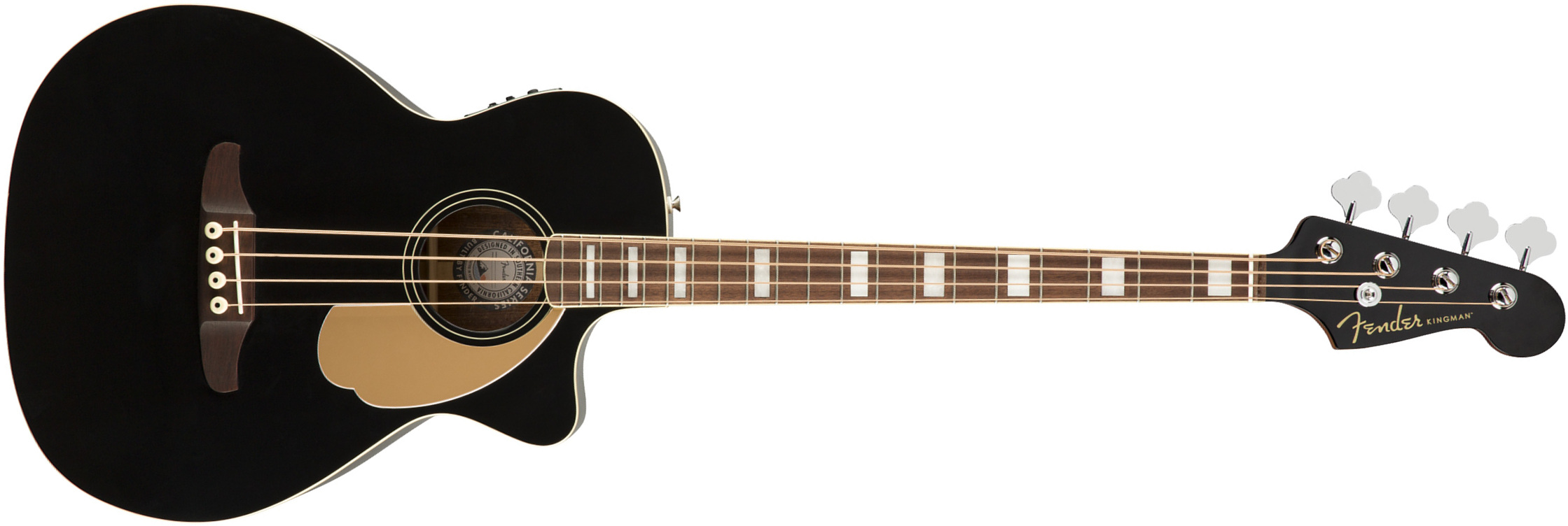 Fender Kingman Bass Concert Cw Short Scale Epicea Acajou Wal - Black - Bajo acústico - Main picture