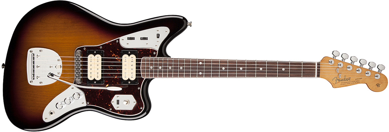 Fender Kurt Cobain Jaguar Mex Hh Trem Rw - 3-color Sunburst - Guitarra electrica retro rock - Main picture