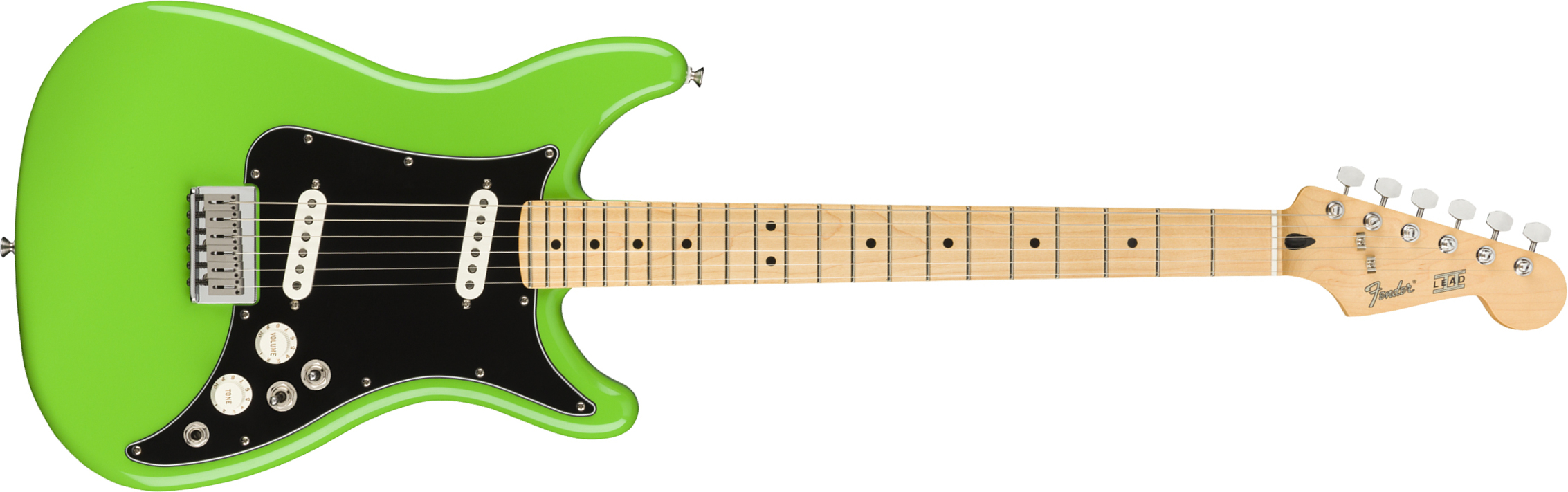 Fender Lead Ii Player Mex Ss Ht Mn - Neon Green - Guitarra eléctrica con forma de str. - Main picture