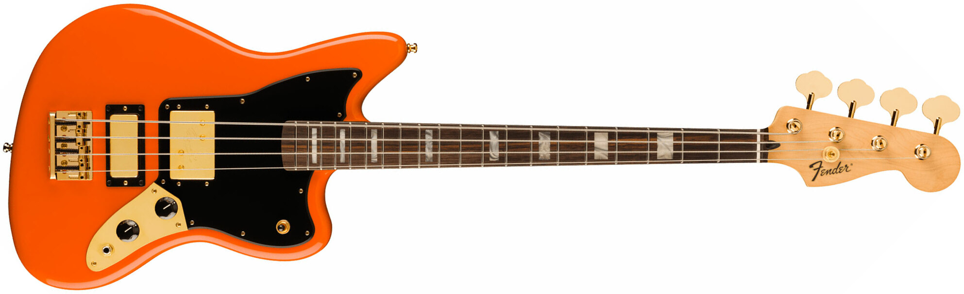 Fender Mike Kerr Jaguar Ltd Mex Signature Rw - Tiger's Blood Orange - Bajo eléctrico de cuerpo sólido - Main picture