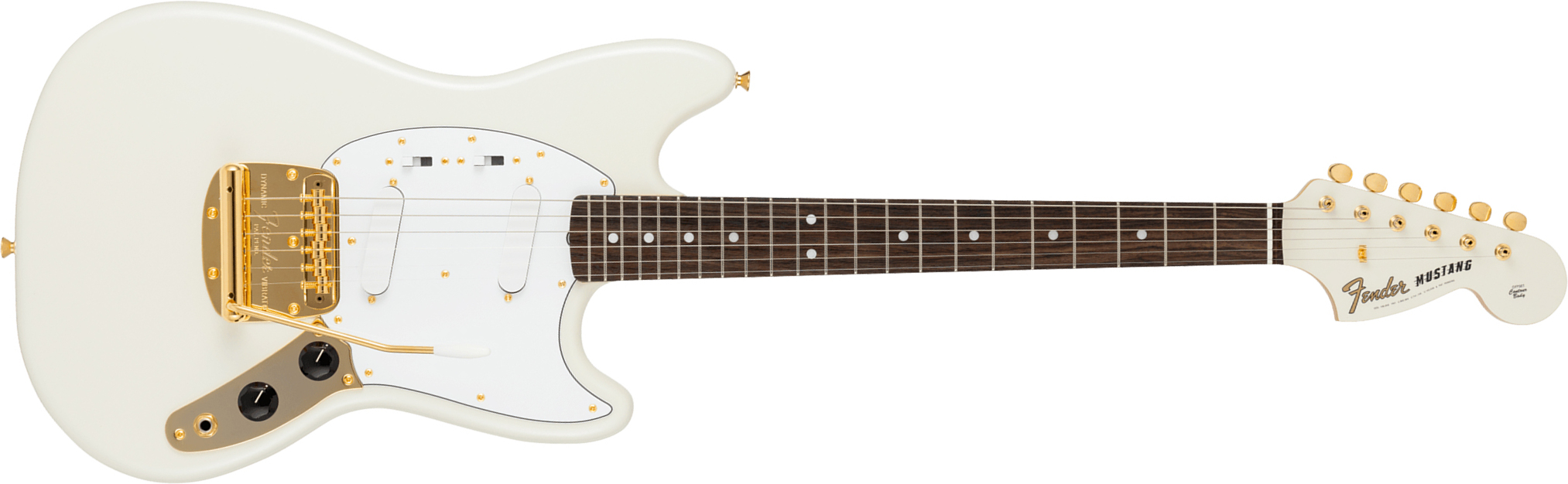 Fender Mustang 60s Traditional Mij Ltd Jap Shsc 2s Trem Rw - White Pearl - Guitarra electrica retro rock - Main picture
