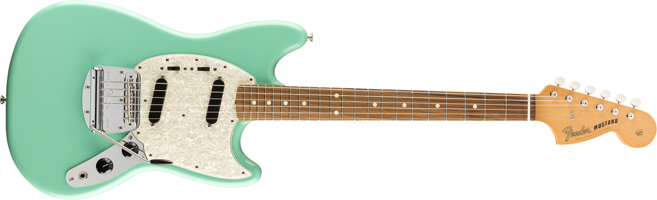 Fender Mustang 60s Vintera Vintage Mex Pf - Seafoam Green - Guitarra electrica retro rock - Main picture