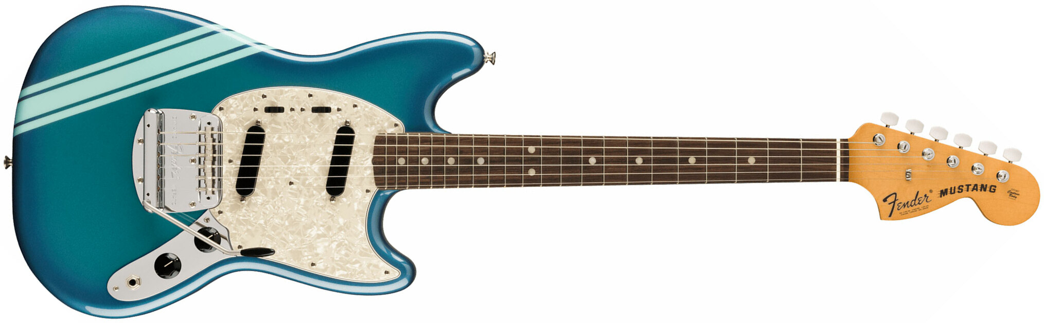 Fender Mustang 70s Competition Vintera 2 Mex 2s Trem Rw - Competition Blue - Guitarra electrica retro rock - Main picture