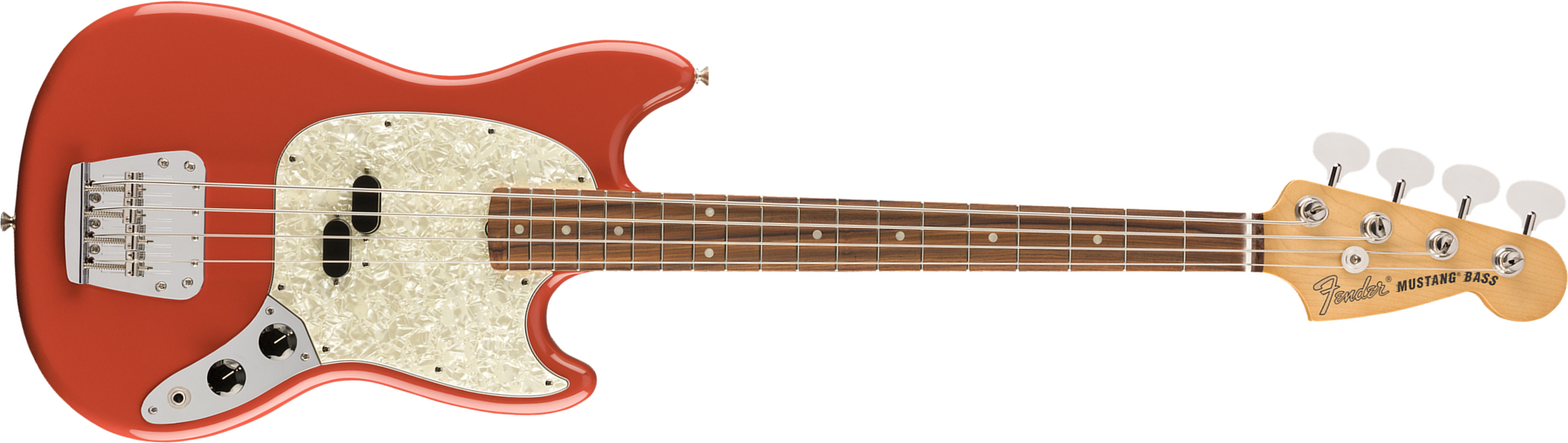 Fender Mustang Bass 60s Vintera Vintage Mex Pf - Fiesta Red - Bajo eléctrico para niños - Main picture