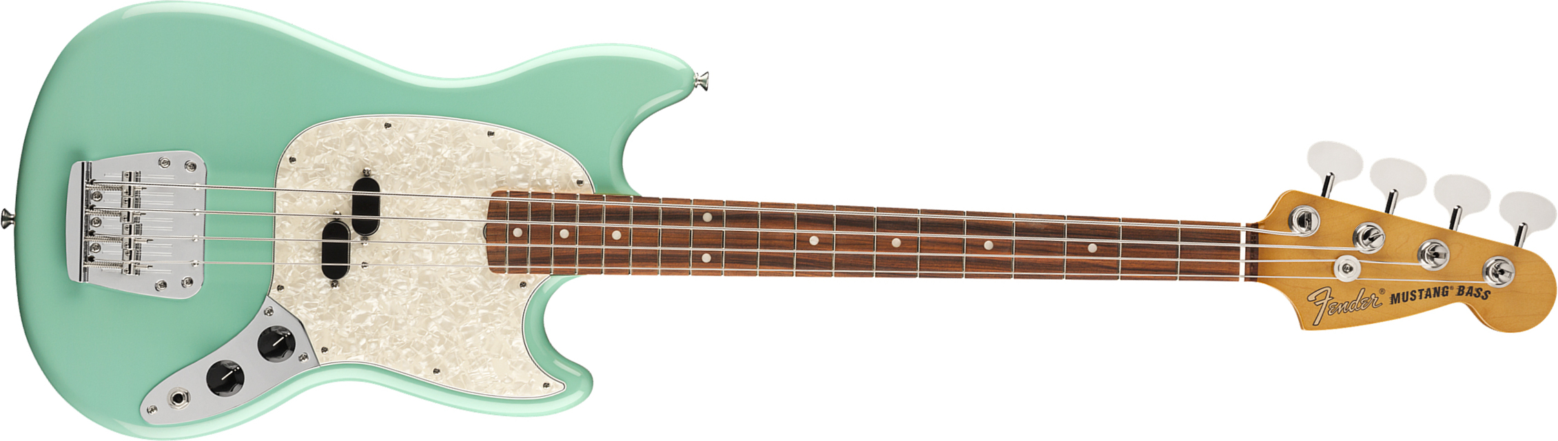Fender Mustang Bass 60s Vintera Vintage Mex Pf - Seafoam Green - Bajo eléctrico para niños - Main picture