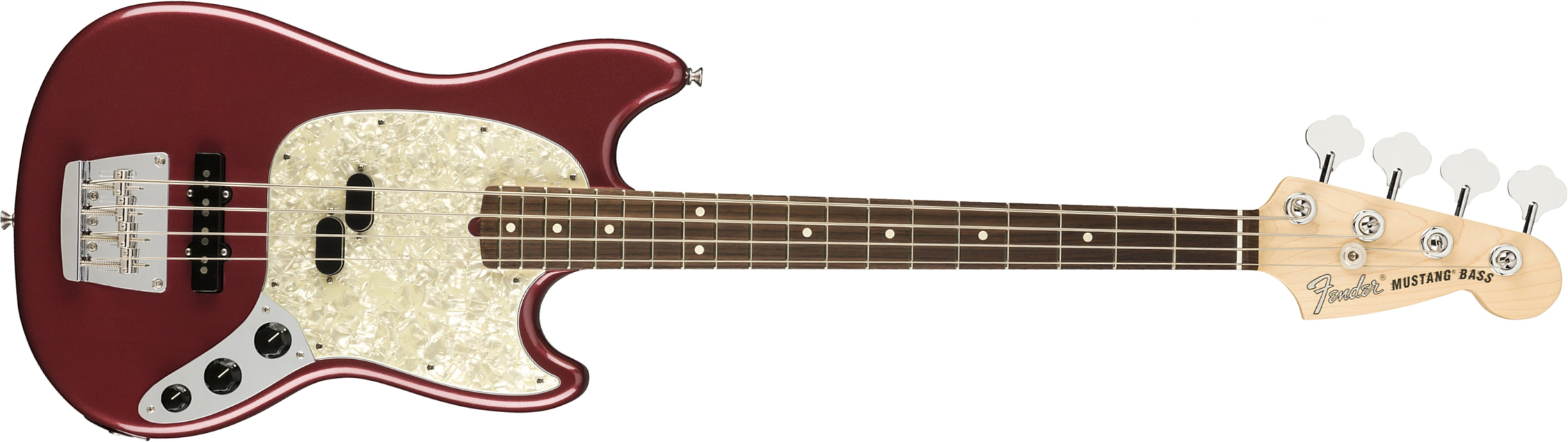 Fender Mustang Bass American Performer Usa Rw - Aubergine - Bajo eléctrico para niños - Main picture