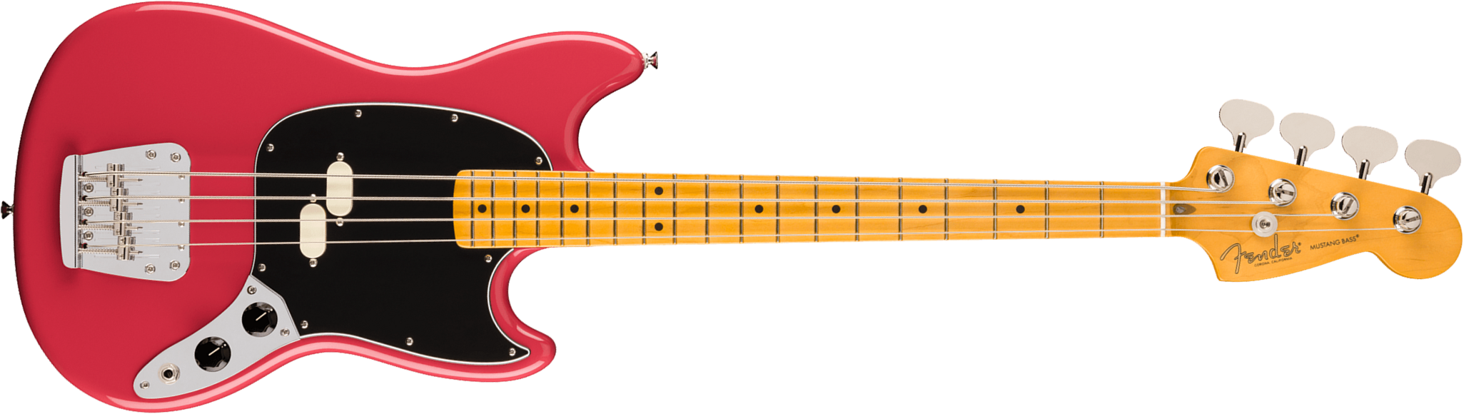 Fender Mustang Bass Classic American Pro Usa Shsc Mn - Faded Dakota Red - Bajo eléctrico de cuerpo sólido - Main picture