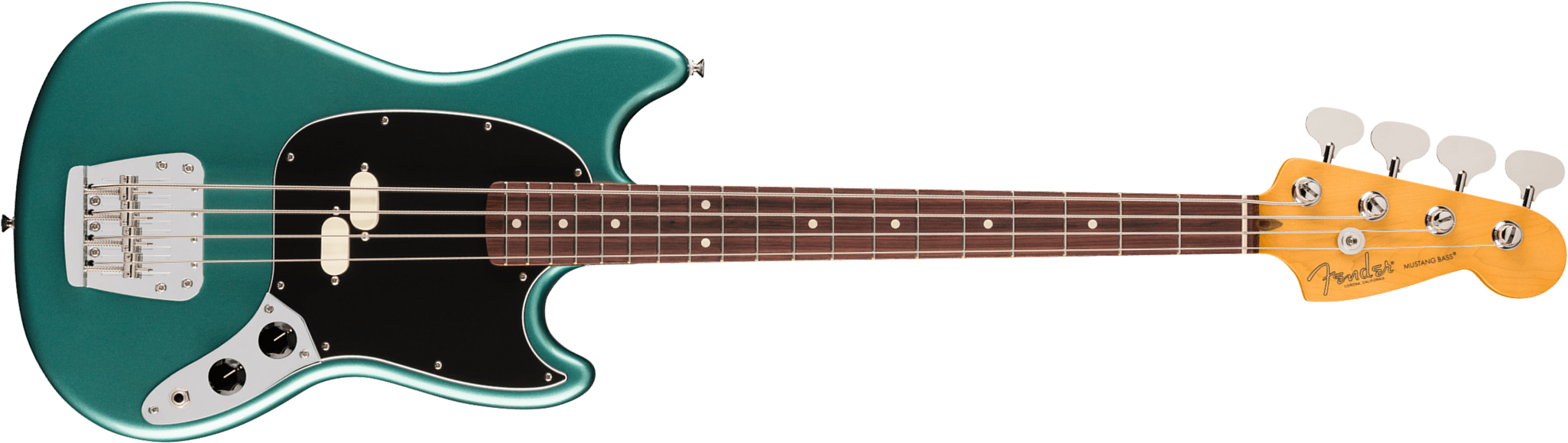 Fender Mustang Bass Classic American Pro Usa Shsc Rw - Faded Sherwood Green Metallic - Bajo eléctrico de cuerpo sólido - Main picture