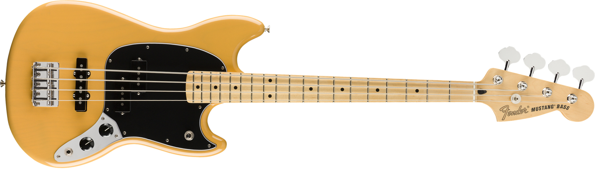 Fender Mustang Bass Pj Player Ltd Mex Mn - Butterscotch Blonde - Bajo eléctrico para niños - Main picture