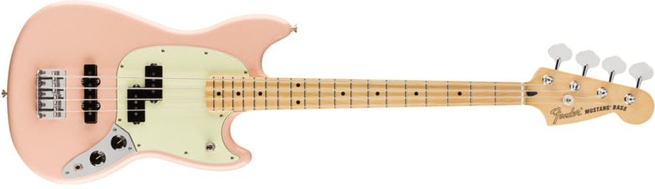 Fender Mustang Bass Pj Player Ltd Mex Mn - Shell Pink - Bajo eléctrico para niños - Main picture