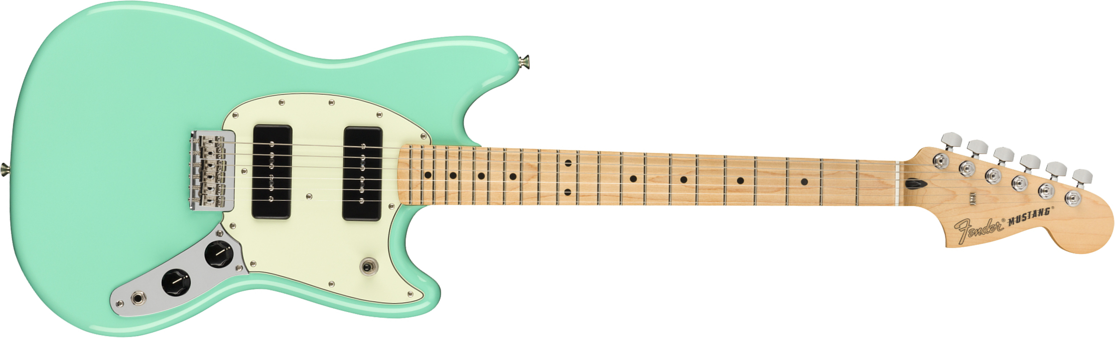 Fender Mustang Player 90 Mex Ht 2p90 Mn - Seafoam Green - Guitarra electrica retro rock - Main picture