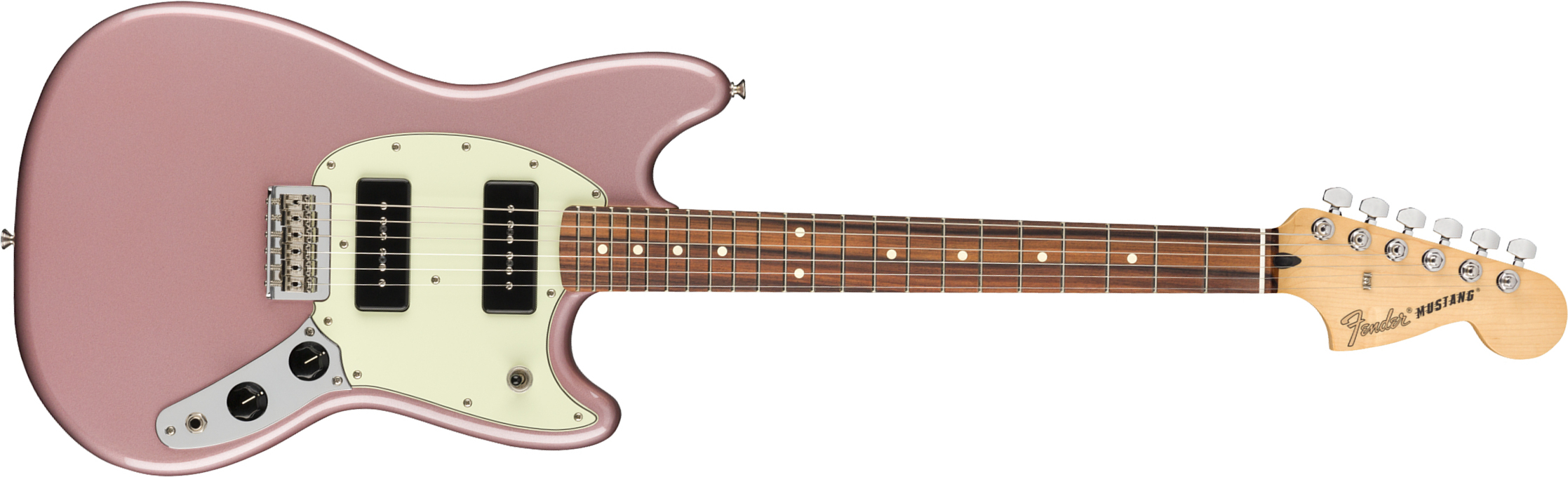 Fender Mustang Player 90 Mex Ht 2p90 Pf - Burgundy Mist Metallic - Guitarra electrica retro rock - Main picture