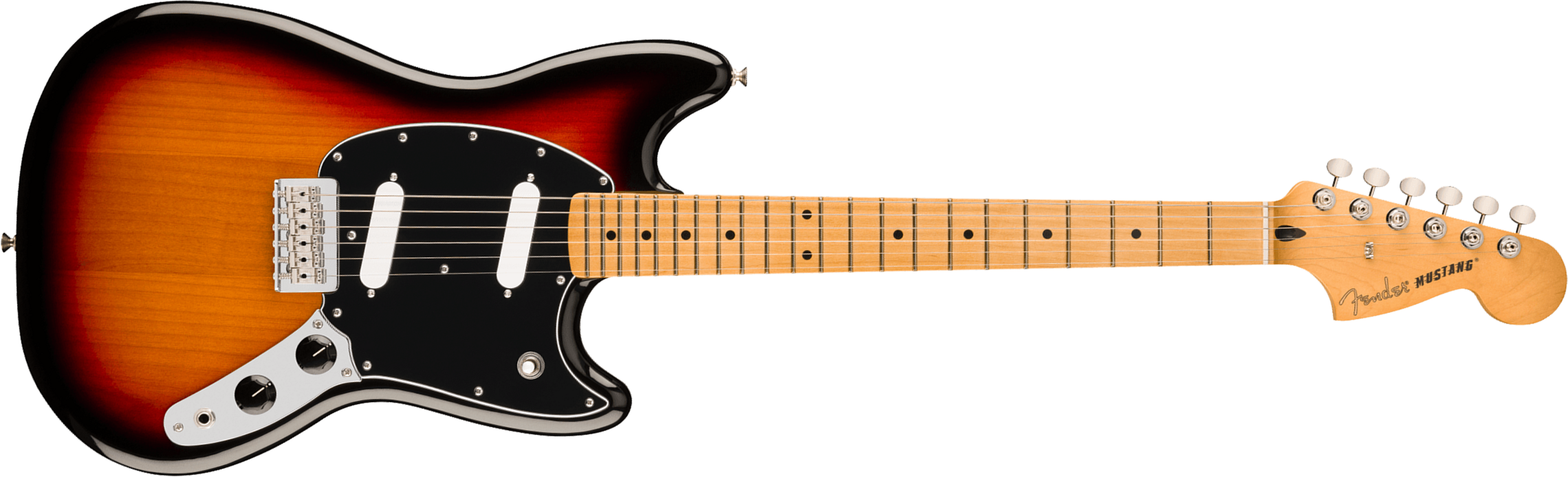 Fender Mustang Player Ii Mex 2s Ht Mn - 3-color Sunburst - Guitarra electrica retro rock - Main picture