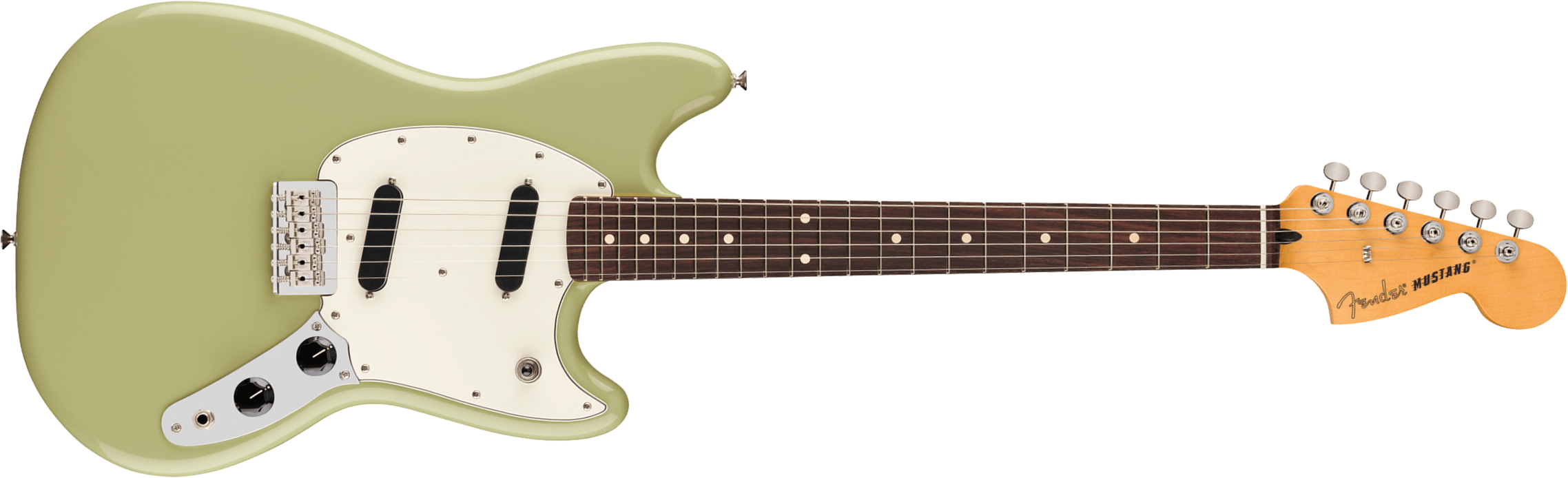 Fender Mustang Player Ii Mex 2s Ht Rw - Birch Green - Guitarra electrica retro rock - Main picture