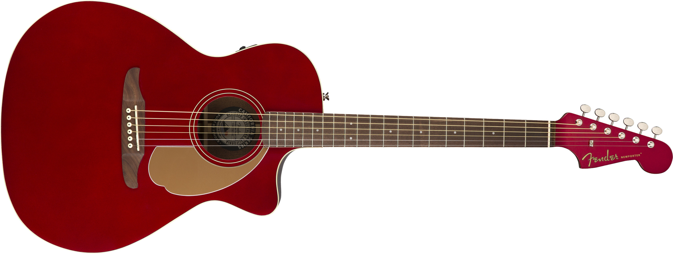 Fender Newporter Player Auditorium Cw Epicea Acajou Wal - Candy Apple Red - Guitarra electro acustica - Main picture
