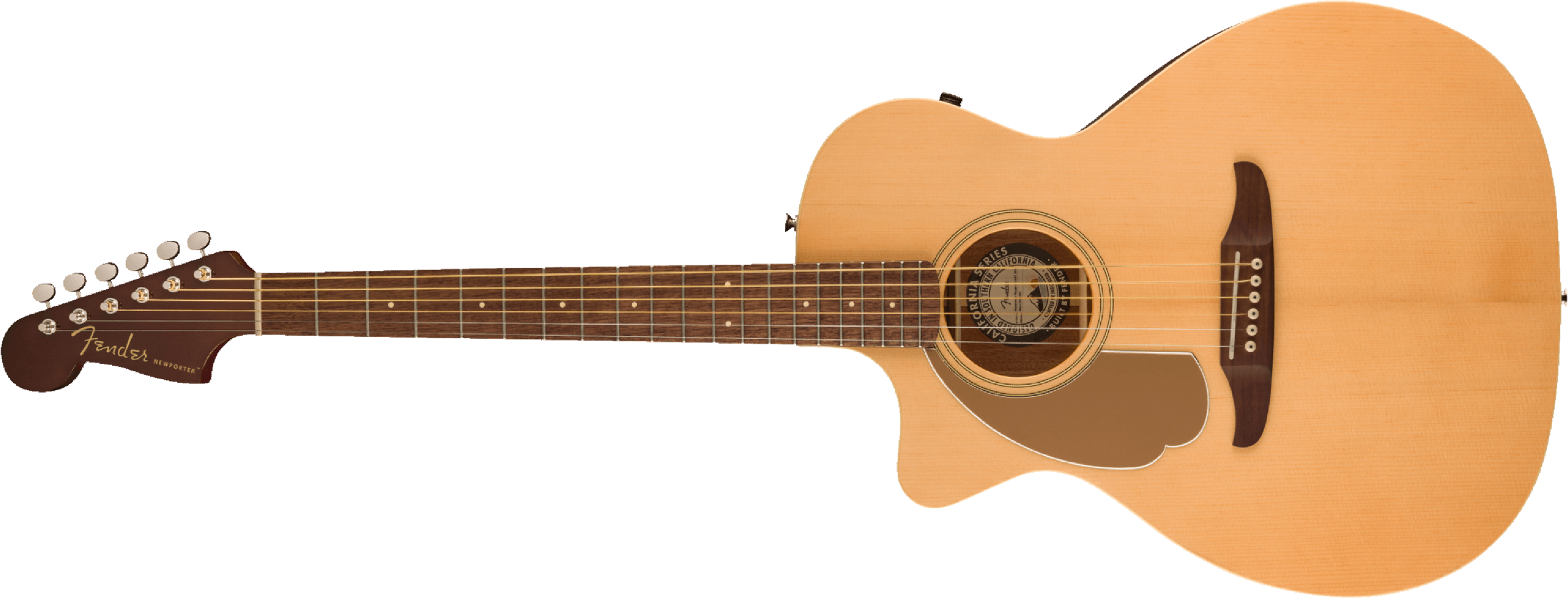 Fender Newporter Player Auditorium Gaucher Cw Epicea Acajou Wal - Natural - Guitarra folk - Main picture