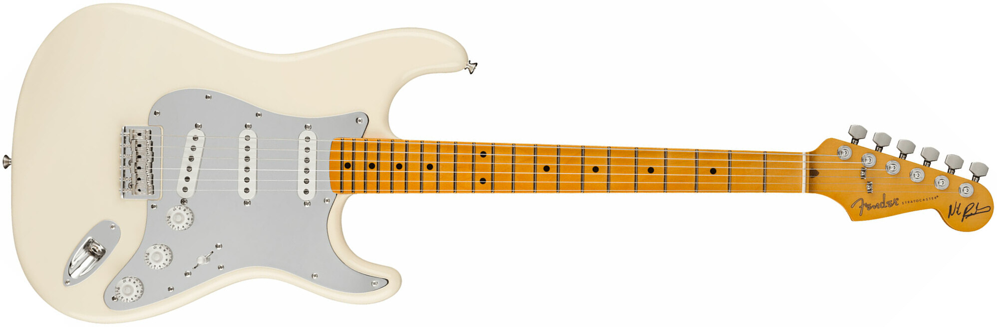 Fender Nile Rodgers Strat Hitmaker Usa Signature 3s Ht Mn - Olympic White - Guitarra eléctrica con forma de str. - Main picture
