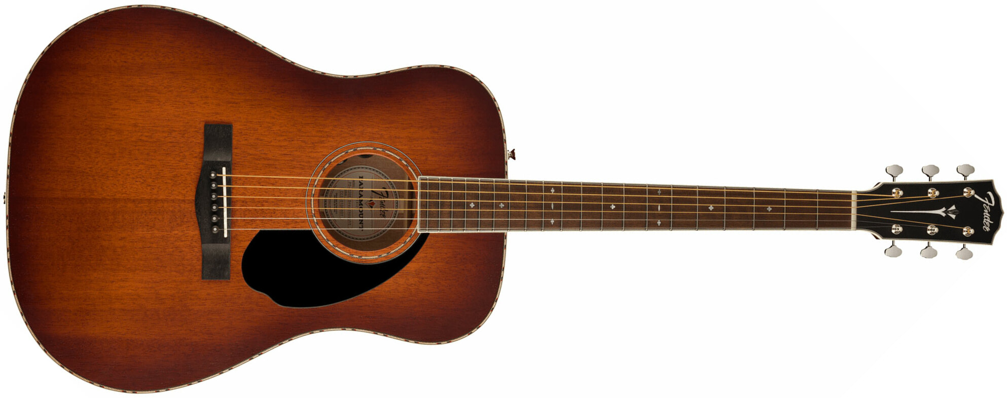 Fender Pd-220e Paramount Dreadnought Tout Acajou Ova - Aged Cognac Burst - Guitarra electro acustica - Main picture