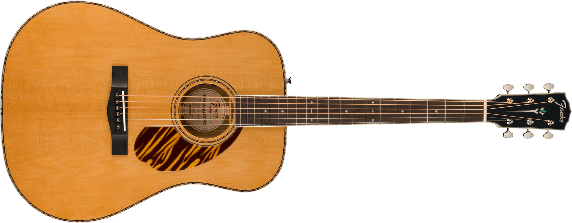 Fender Pd-220e Paramount Fsr Ltd Dreadnought Epicea Ovangkol Ova - Aged Natural - Guitarra electro acustica - Main picture