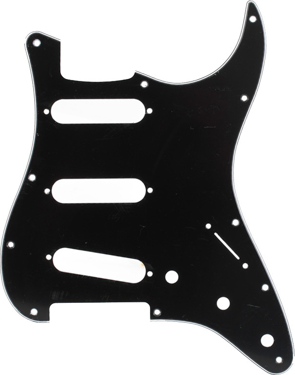 Fender Pickguard 11-hole Modern-style Stratocaster S/s/s 3-ply Black - - Golpeador - Main picture