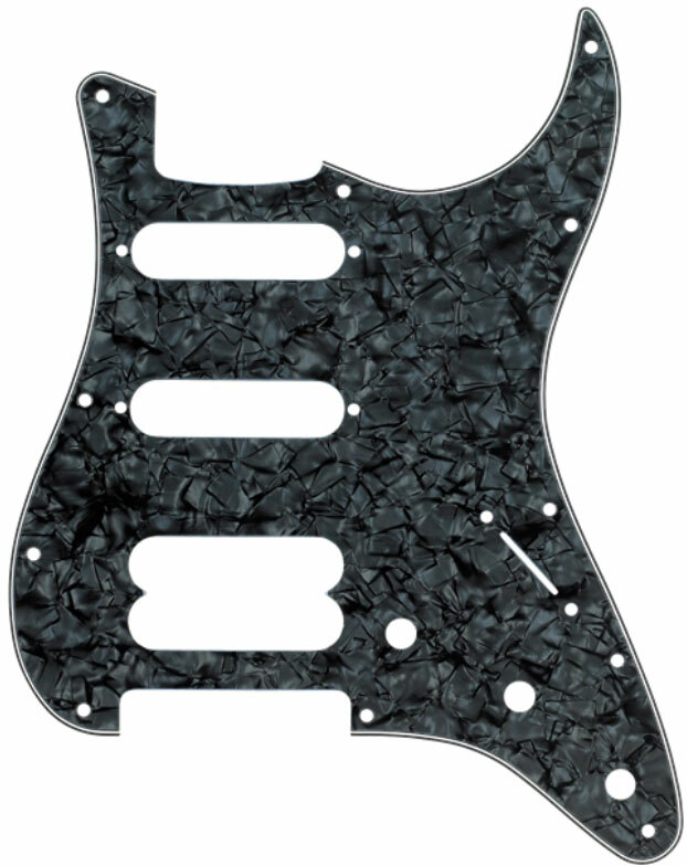 Fender Pickguard Strat Hss Modern 11-hole 4-ply Black Pearl - Golpeador - Main picture
