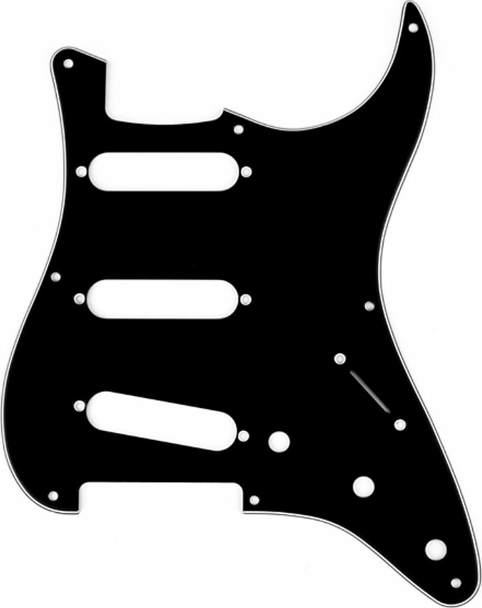 Fender Pickguard Strat Sss '50s Vintage 8-hole 3-ply Black - Golpeador - Main picture