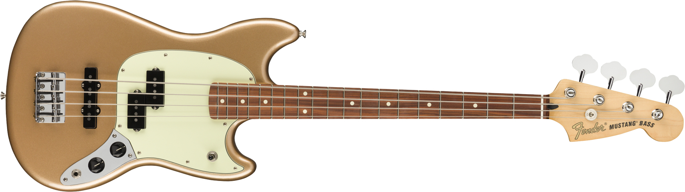 Fender Player Mustang Bass Mex Pf - Firemist Gold - Bajo eléctrico para niños - Main picture