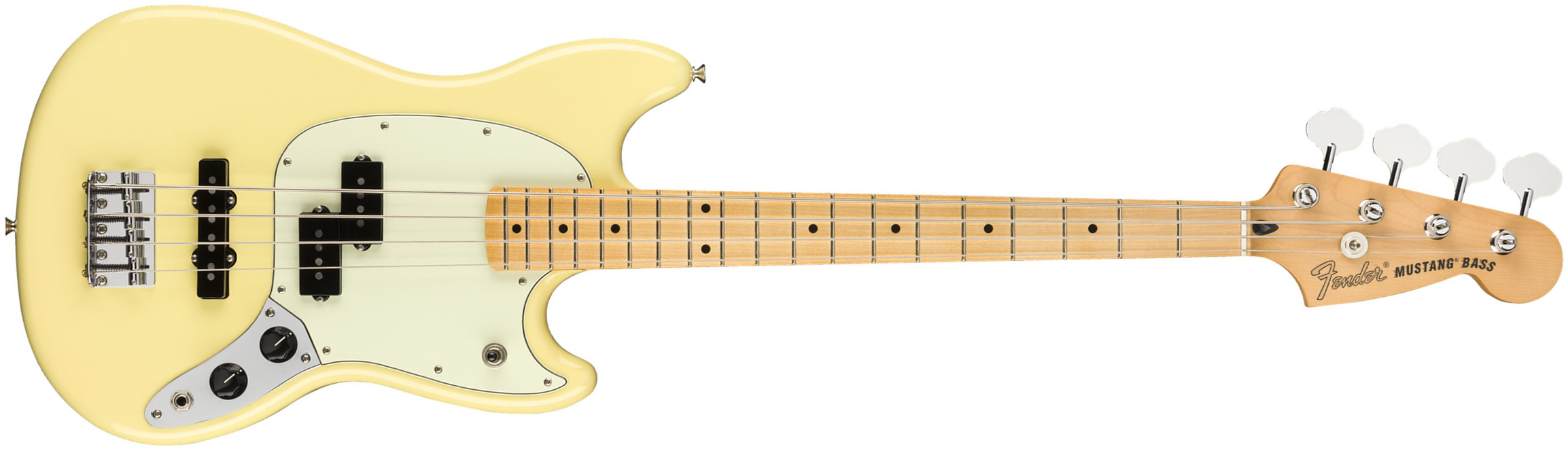 Fender Player Mustang Bass Pj Ltd Mex Mn - Canary - Bajo eléctrico de cuerpo sólido - Main picture