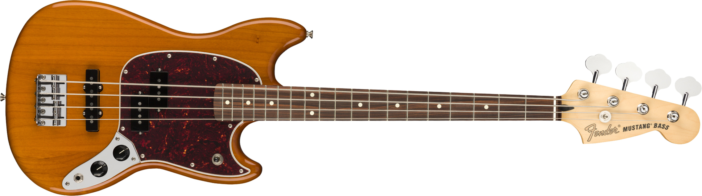 Fender Player Mustang Bass Pj Mex Pf - Aged Natural - Bajo eléctrico para niños - Main picture