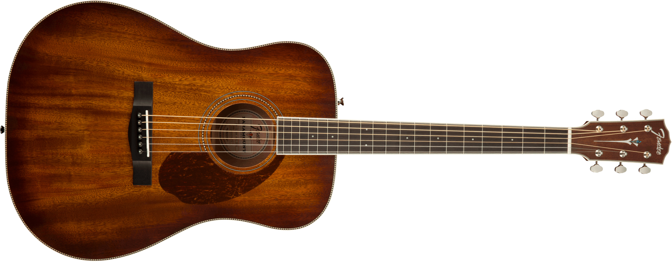 Fender Pm-1e All-mahogany Ne Paramount Dreadnought Tout Acajou Ova +etui - Aged Cognac Burst - Guitarra folk - Main picture
