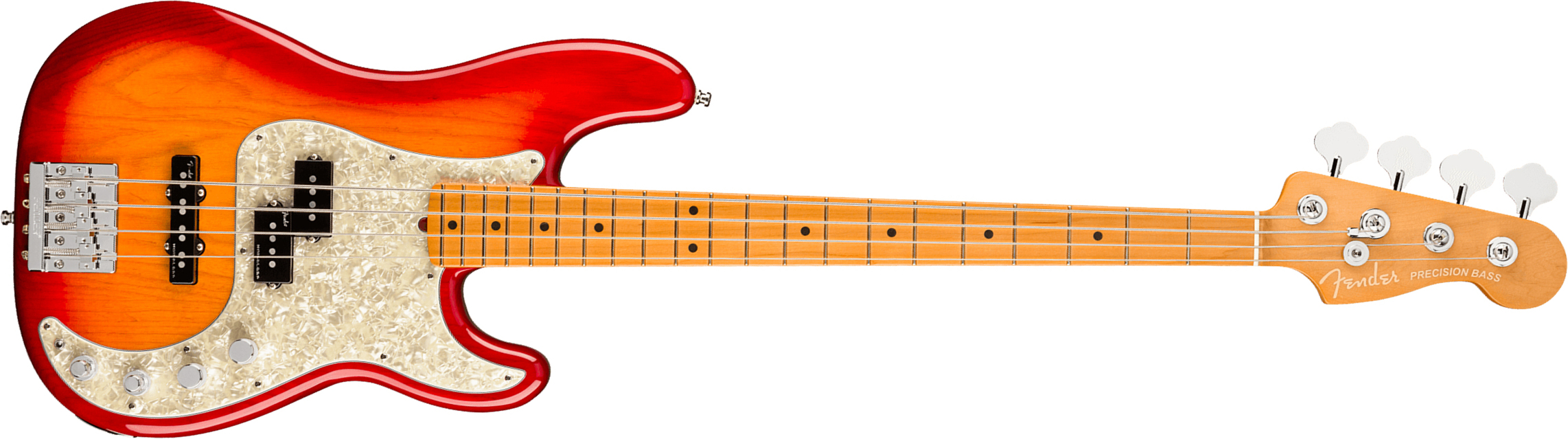 Fender Precision Bass American Ultra 2019 Usa Mn - Plasma Red Burst - Bajo eléctrico de cuerpo sólido - Main picture