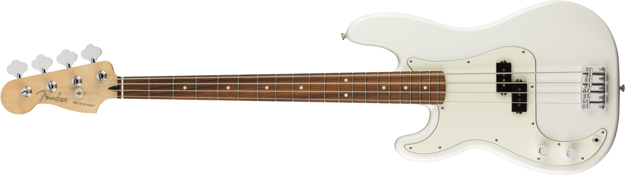 Fender Precision Bass Player Lh Gaucher Mex Pf - Polar White - Bajo eléctrico de cuerpo sólido - Main picture