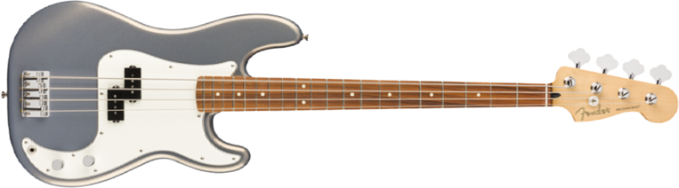 Fender Precision Bass Player Mex Pf - Silver - Bajo eléctrico de cuerpo sólido - Main picture