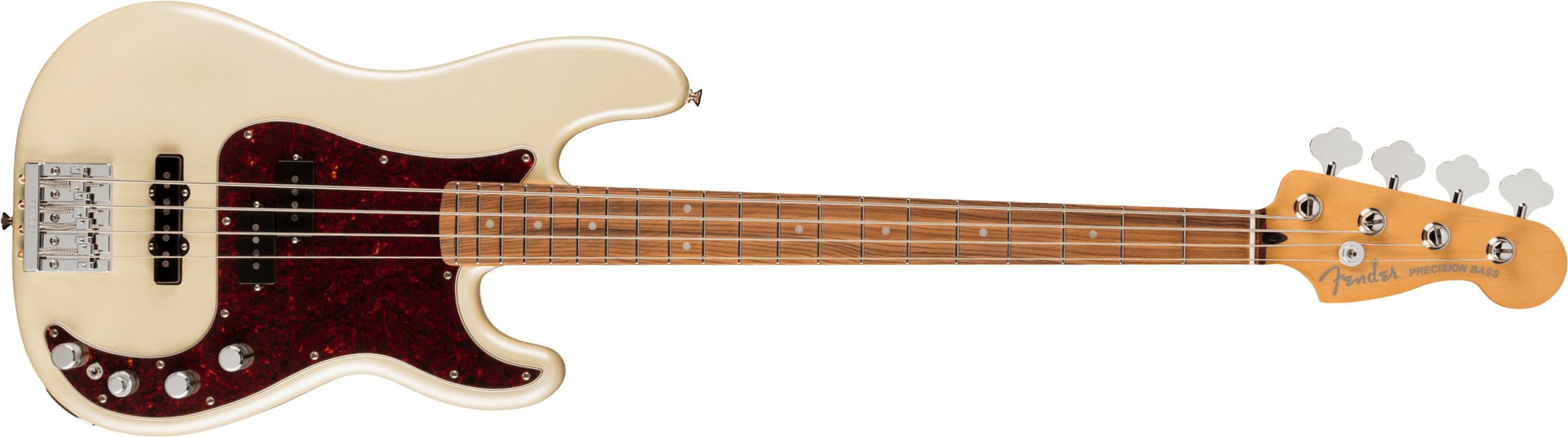Fender Precision Bass Player Plus Mex Active Pf - Olympic Pearl - Bajo eléctrico de cuerpo sólido - Main picture